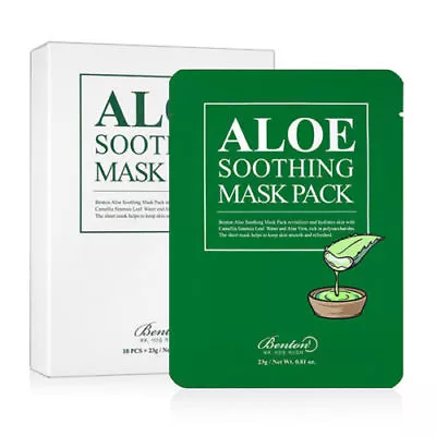 5 X BENTON Aloe Soothing Mask Pack (5 Sheets) - NEW VERSION *UK Seller* • £13.99