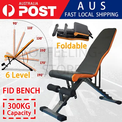 Foldable Adjustable SitUp Weight FID Bench Fitness Flat Incline Decline Home Gym • $91.88