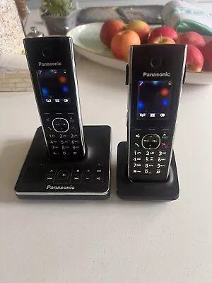 Panasonic KX-TG8561E Twin Double Phone Set Answer Machine Cordless Handset Black • £0.99