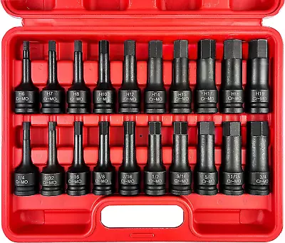 1/2  Drive Master Impact Hex Bit Set 20 Piece Hex Driver Socket Set Allen Bit  • $61.99