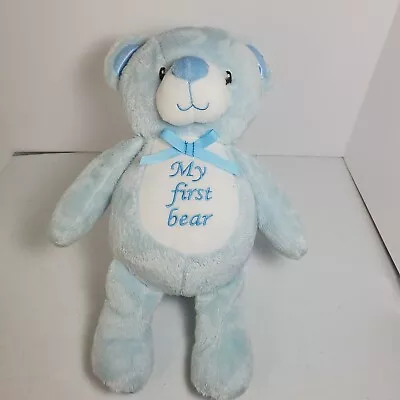 Kellytoy Baby My First Teddy Bear Blue Plush Rattle Infant Toy 14  Stuffed  • $11.13