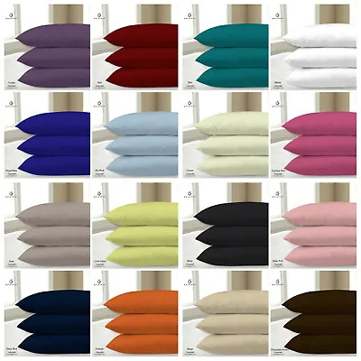 2 X Pillow Case Luxury Fine Poly Cotton Housewife Pair Pack Pillows Cover Cases • £3.99