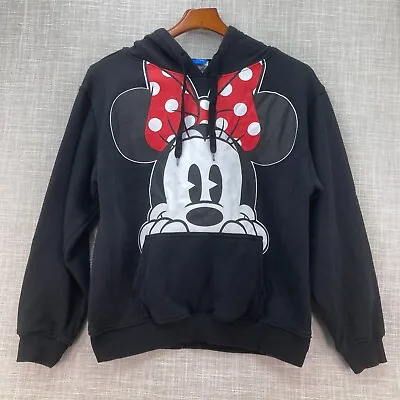 Disney Minnie Mouse Hoodie Sweatshirt Womens Small Black Long Sleeve • $11.99