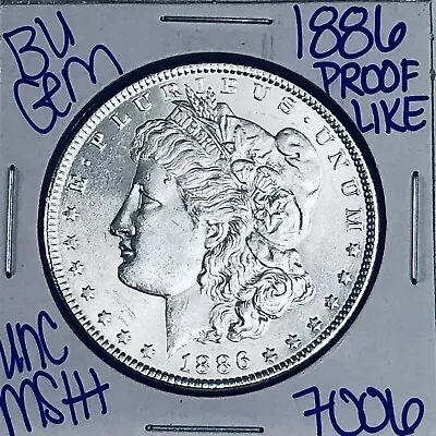 1886 Bu Gem Morgan Silver Dollar Unc Ms++ Coin U.s. Mint Free Shipping 7006 • $41.88