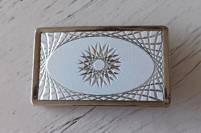 Silver White Sunburst Star Belt Buckle Shiny Country Western Geometric Pattern • $8.99