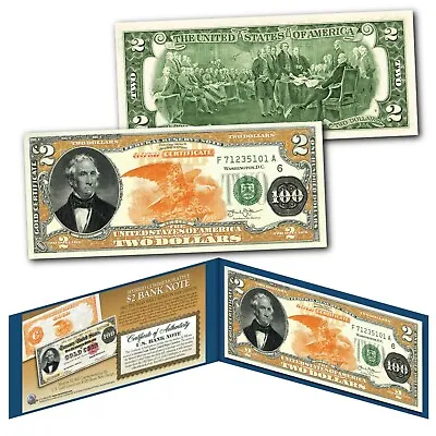 1882 Series Thomas Hart Benton $100 Gold Certificate Designed On Modern $2 Bill • $15.95