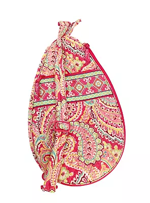 Vera Bradley Sling Bag Backpack Purse Tennis Bag Pink Paisley Floral • $13.50