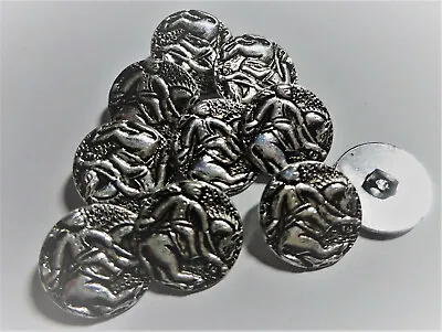 10 X Silver Colour METAL Shank Back Buttons Horse & Rider Desisn 14mm Wide (B60) • £3.05
