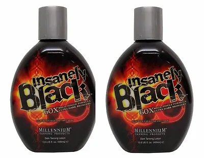 $53.95 • Buy 2-Pack Millennium Insanely Black Hot Tingle 60x Dark Tanning Lotion 13.5 Oz