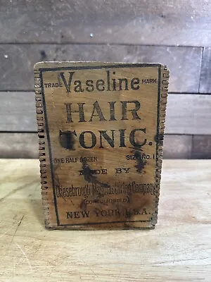 Antique Vaseline Hair Tonic Half Dozen Size Wooden Box No Lid New York  • $69.99