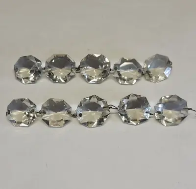 10 Vintage Antique Crystal Glass Chandelier Candelabra Prism Pendant Chain Bead • $70