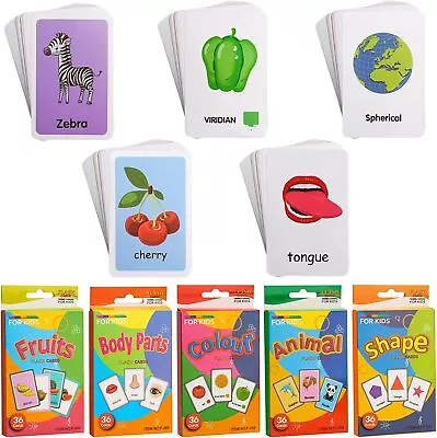 Educational Flash Cards Preschool Learning Flash Cards Animal Shape Colour • £2.99