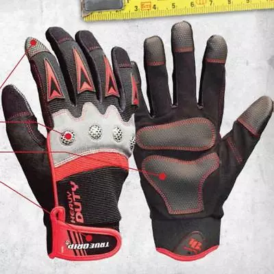 True Grip Heavy Duty Work Gloves With Touchscreen Fingers - Mechanic Auto Gloves • $16.98