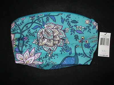 Vera Bradley Lighten Up Grand Travel Cosmetic Case Makeup Bag Peacock Garden NWT • $14.99