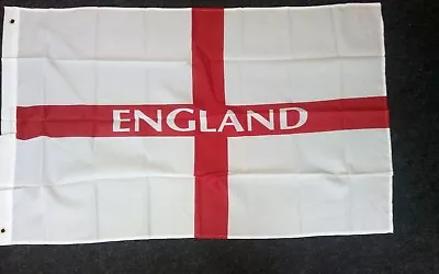 £4.35 • Buy Giant England Flag 5FT X 3FT ST George Cross Eyelets Football Cricket Rugby 