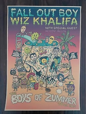 Fall Out Boy + Wiz Khalifa - 2015 Boys Of Zummer Tour - Poster - Reprint • $15