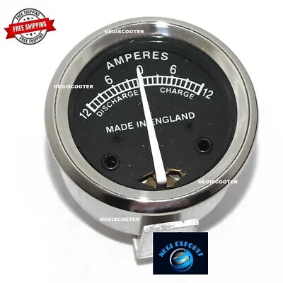 Lucas Repro 12 AMP Ampere Meter  12V Compatible Norton BSA Triumph Ariel Ajs • $16.20