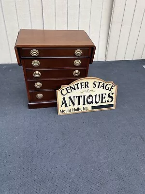 64454 Antique DREXEL Mahogany Dropside Silverware Server With Felt Lined Drawers • $625