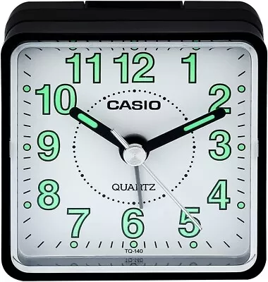 $46.89 • Buy Casio TQ140 Travel Alarm Clock - Bla Clock Radios Analog Display Luminous Hands 