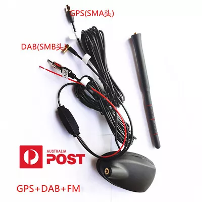 Car Roof Mount Antenna GPS Navigation FM/AM/DAB Radio Amplifier Receiver Aerials • $53.24