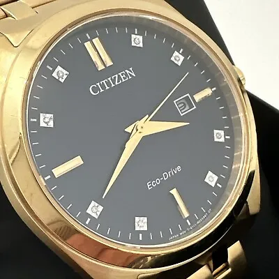 Citizen Men's Eco-Drive Corso Diamond Accents Gold Tone 41mm Watch BM7103-51L • $184.79