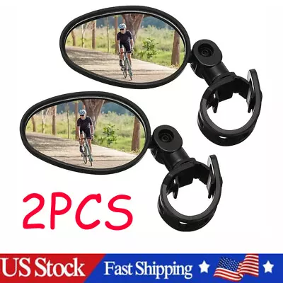 2Pcs Bike Mirror Rotaty Round MTB Road Handlebar Bicycle Rear View Glass Cycling • $5.86