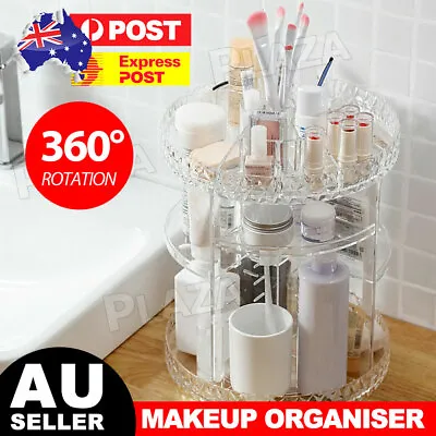 $18.45 • Buy 3 Layer 360° Rotating Makeup Organiser Cosmetics Holder Display Stand SkinCare