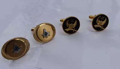 LOT Vintage Masonic Cuff Links SETS Men's Jewelry Compass Square Free Mason LOOK • $2.99