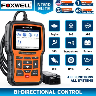 $146.26 • Buy FOXWELL NT510 Elite OBD2 Full System Bi-directional Tester Fit For Mercedes BENZ