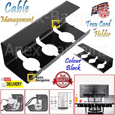 Home Office Cable Management Cord Holder Under Desk Wire Rack Tidy Storage Tray • £8.49