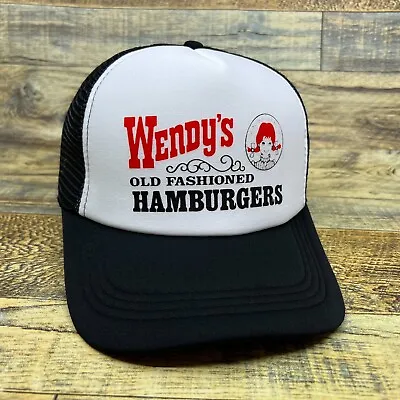 Wendy's Hamburgers Mens Trucker Hat Black Snapback 1969 Vintage Logo Ball Cap • $19.99