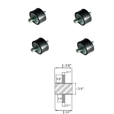 Deovtsl Vibration Isolator Mounts (1-3/8  Dia X 3/4 Thk) 3/8-16 X 5/8 Long Studs • $11.96