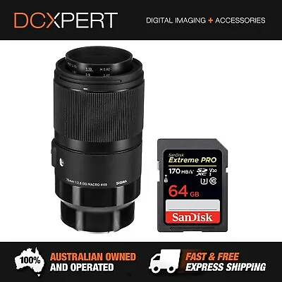 $789 • Buy Sigma 70mm F/2.8 Dg Macro Art Lens For Sony E-mount (4271965) + Bonus Sd Card