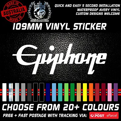 Epiphone Logo Guitar Vinyl Sticker Decal 109mm Multiple Colours • $5.11