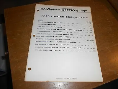 1968 1969 1970 1971 Mercruiser Fresh Water Cooling Kits 190 225 310 Manual • $10.65