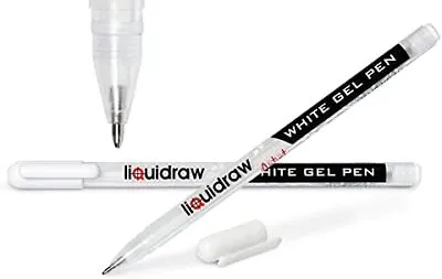 Liquidraw White Gel Pens For Art Black Paper 0.8mm Fine Point Gel Pen For Arti • £4.03