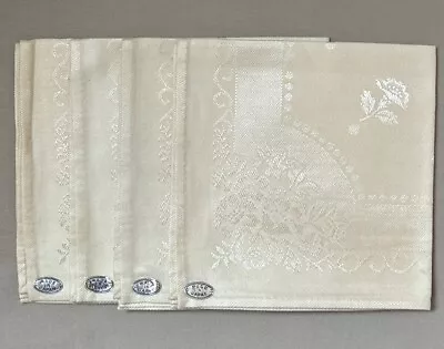 Vintage Toyobo Japan Damask 12  Square Napkins Set Of 4 Cotton Rayon New • $6.96