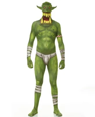 MorphCostumes Green Orc Jaw Dropper Morphsuit Adult Costume Size Large L $59.99 • $7.70