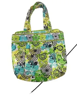 Vera Bradley Large Toggle Tote Shoulder Bag Lime's Up ~ Yellow Floral ~ Zip • $25