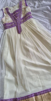 $24.95 • Buy Girl Indian Bollywood Dress Salwar Kameez Top Purple White Diwali Party Wedding