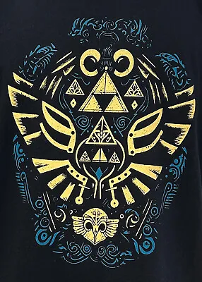 Qwertee Mens T Shirt Legend Of Zelda Gaming Black Large  Gildan 1L • £13.50