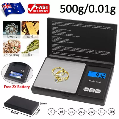 $11.59 • Buy 500g 0.01g Mini Small Pocket Digital Gold Jewellery Weighing Pans Scales Micro