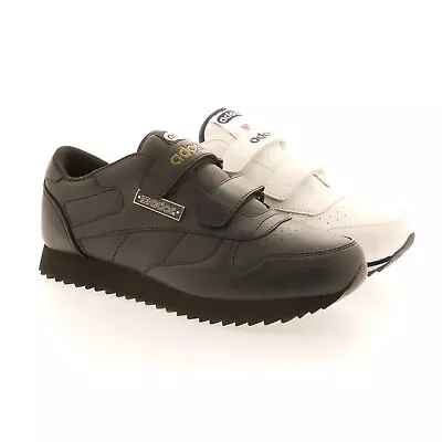 Mens Ador Classic White Black Touch Running Sporting Casual Running Trainers • £29.99