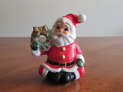 CHIP  Vintage Napco Christmas Sitting Santa Claus Figure Wreath 8393 Napcoware • $30