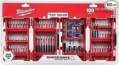 Milwaukee Shockwave Impact Duty Alloy Steel Drill And Screw Driver Bit Set 100 • $58