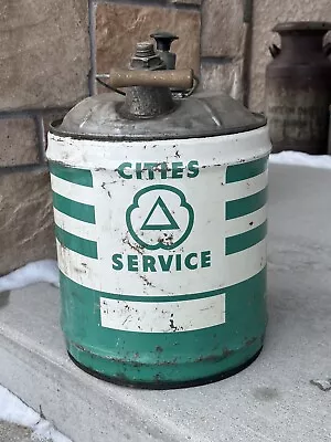 Vintage Cities Service Motor Oil Can 5 Gallon • $90.54