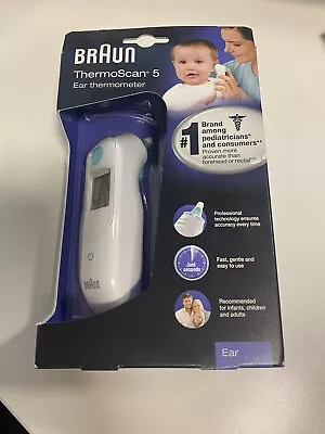 Braun ThermoScan 5 IRT6030 Digital Thermometer - White & Lens Filters X 3 • $120