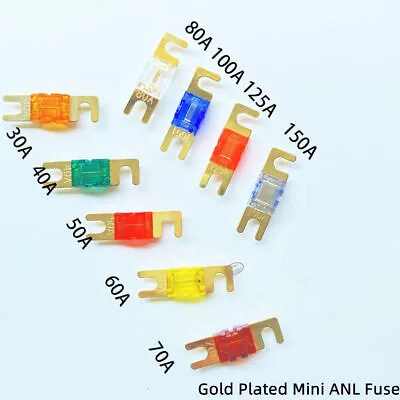 5-20 Pack 30A-150A Amp Mini ANL Fuse Gold For Car Audio Auto Marine Audio • $6.99