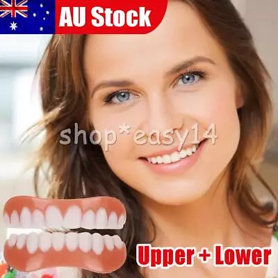 Smile Snap On False Teeth Upper & Lower Dental Veneers Dentures Tooth Cover • $13.72