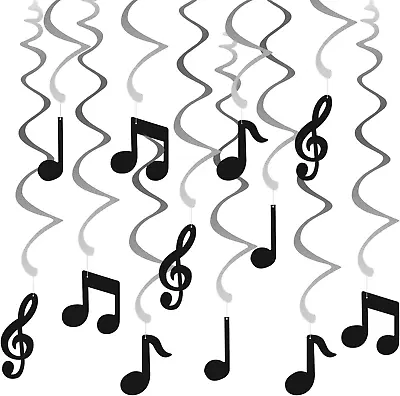 Music Notes Hanging Swirl Music Cutout Party Decorations Music Foil Swirl Cutout • $17.99